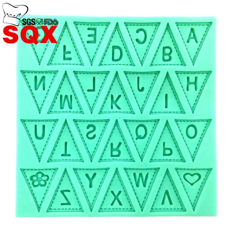 

Bunting alphabetical Shape Silicone Fondant Cake Mold Cupcake Decorating Baking Tools For Cakes Kitchen Accessories SQ15313