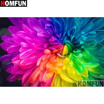 

HOMFUN Full Square/Round Drill 5D DIY Diamond Painting "Colored flower" 3D Embroidery Cross Stitch 5D Home Decor A13303