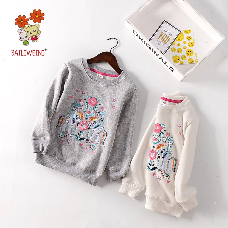 

2019BAILIWEINI spring and autumn new children's long-sleeved embroidered flowers boys embroidery angel pony sweater