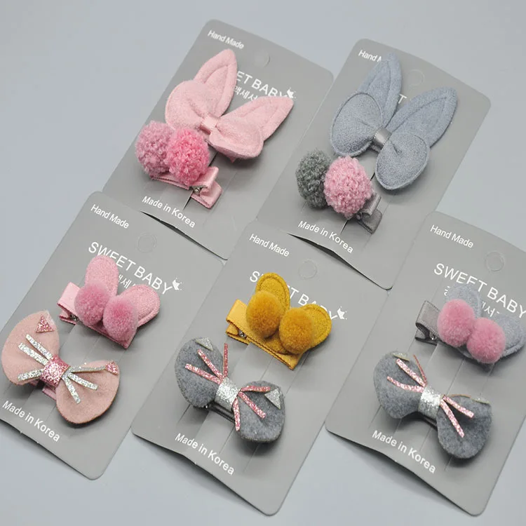 

kids baby hair pins pretty princess Hair accessories cartoon Bunny ears Baby hair clip pretty girls cute hair pin