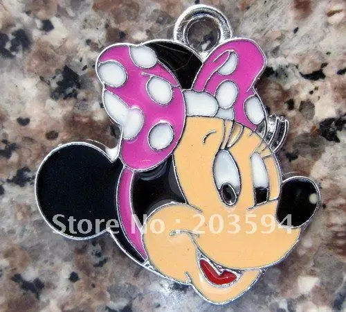 

s8292 20Pcs/Lots Alloy Metal Enamel Mickey Minnie mouse Charms 27*24mm
