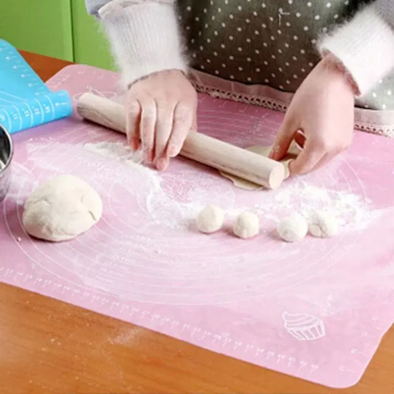 50 40cm Silicone Mat Baking Cake Dough Fondant Rolling Kneading Mat Baking Mat With Scale Cooking