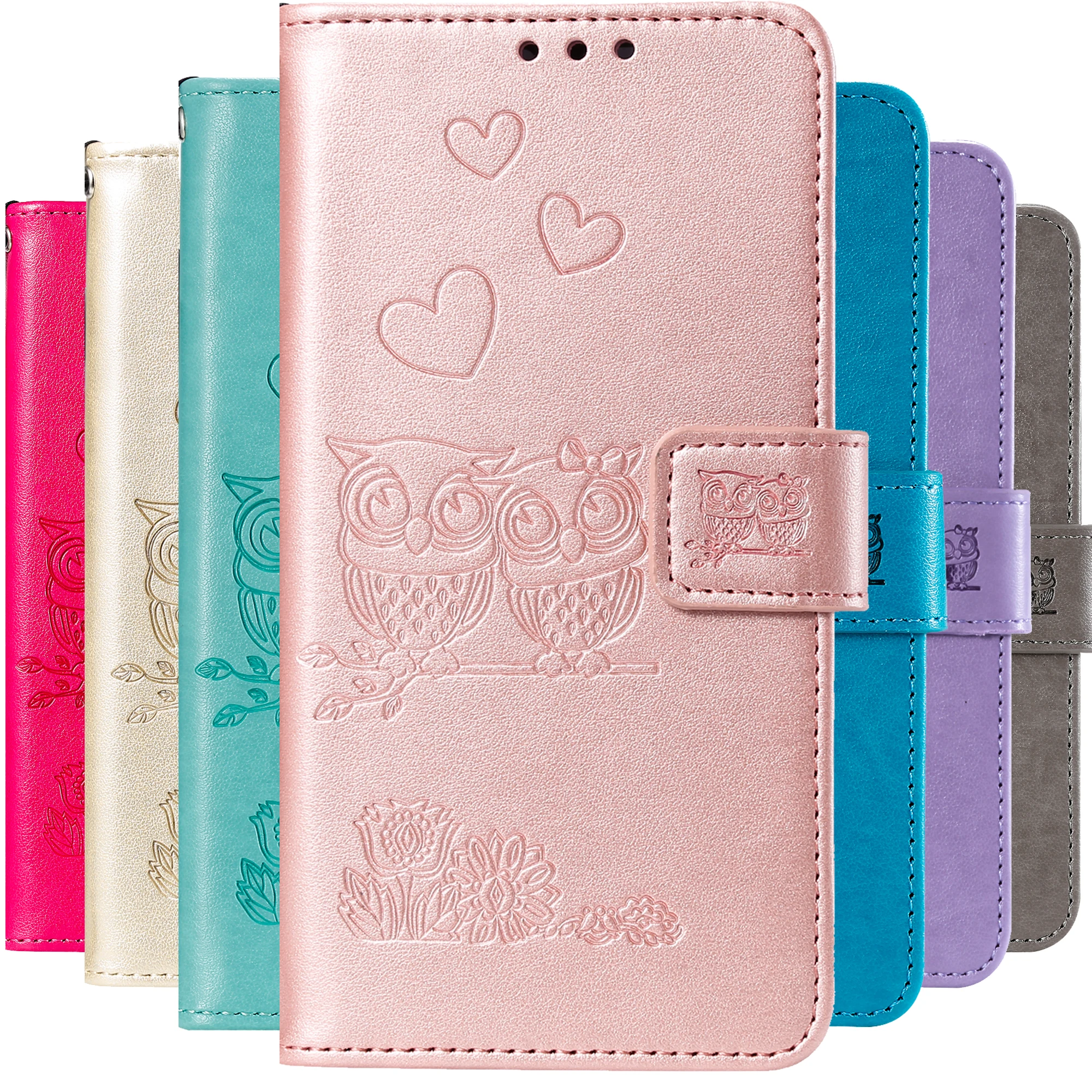 

3D Owl Emboss Flip Leather Case For Coque Samsung Galaxy A70 Case cover for funda Samsung A70 A 70 Capa Wallet Cover Phone Shell