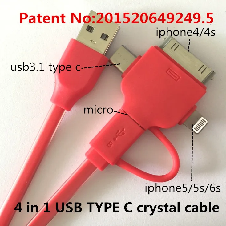 4 in 1 USB TYPE C cable Charging & data sync Applicable to usb cable