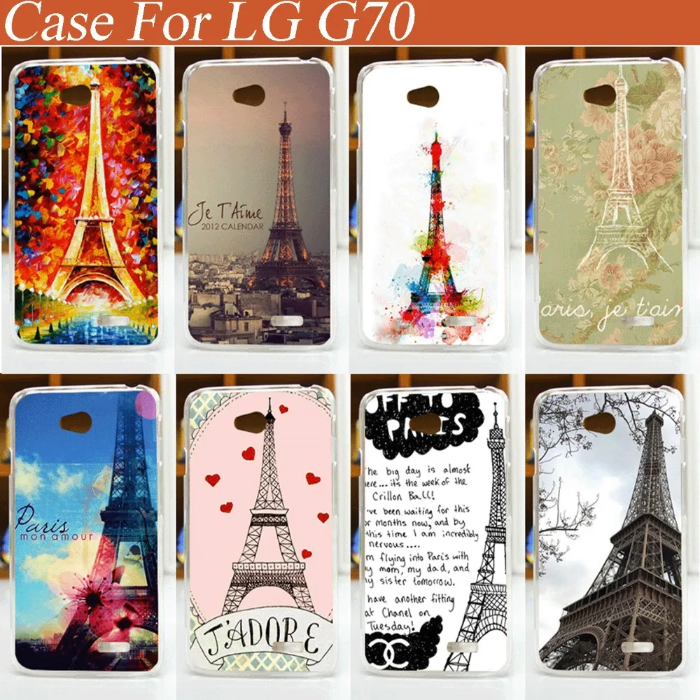 

High Quality Painting Cover Hard Case For LG L70 Cell Phone Covers Pattern Eiffel Tower Back Cases