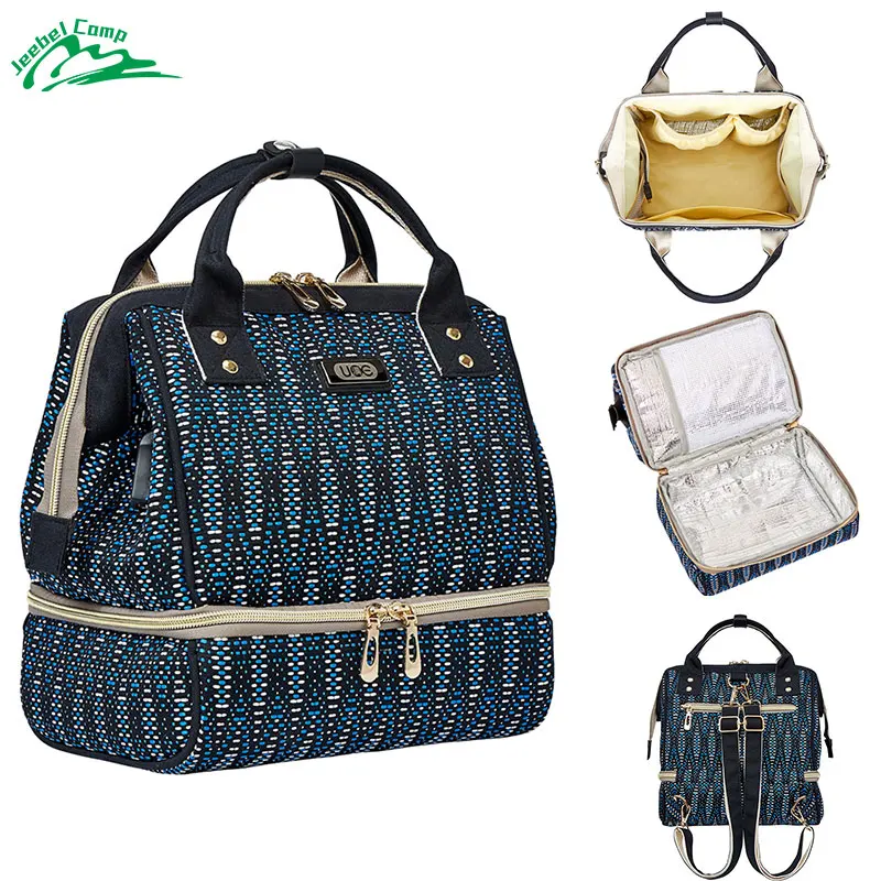 

Jeebel Multi-function Picnic Backpack Bag Lunch Basket Thermal Women Men Large Portable Insulated Mom Milk Bag USB Charge