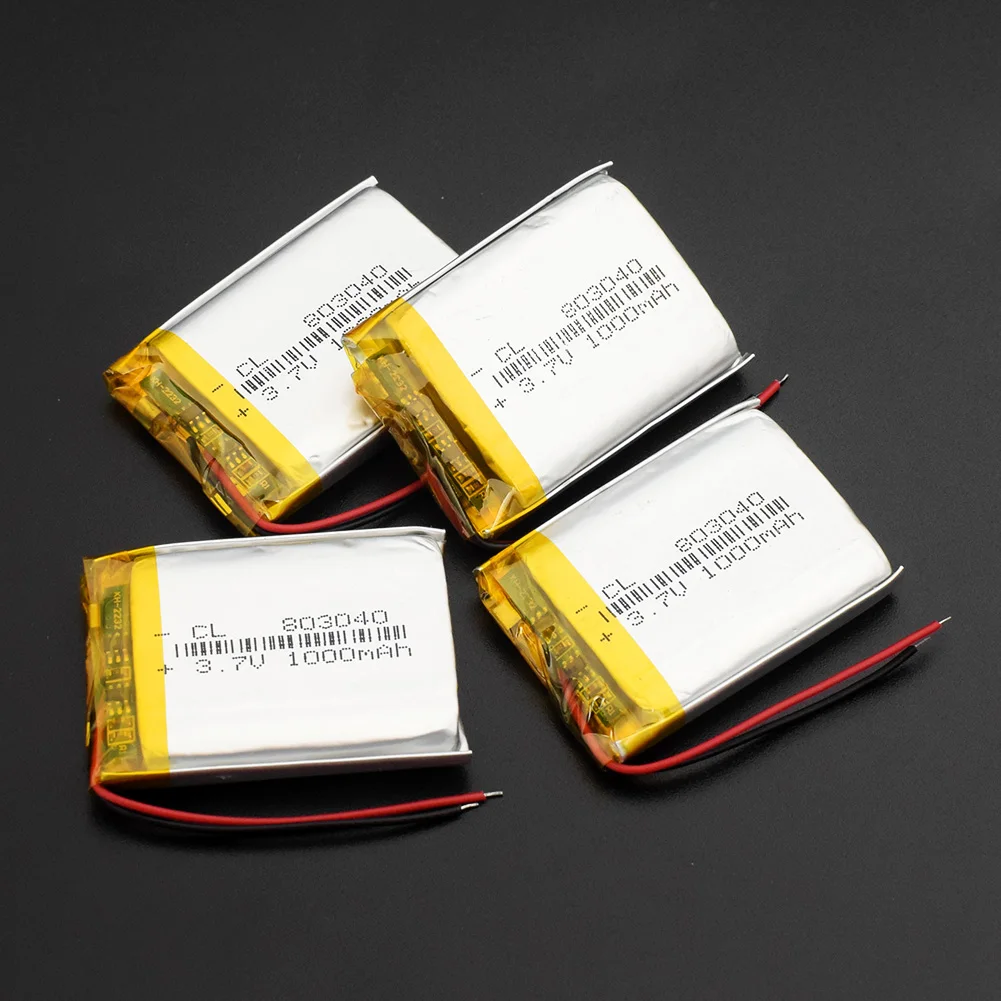 1/2/4 Pcs/lot Tablet PC 3.7V 1000mAh Lipo Lithium Polymer Battery 803040 Rechargeable Battery Pack Cells High Capacity - Цвет: 4 pieces