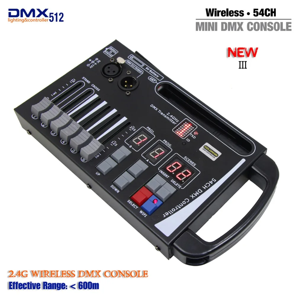 Online Handheld MINI DMX Wireless Controller Für Home KTV DJ Bühne Licht Verwenden Können 9V Batterie Bewegen Bühne Beleuchtung Konsole