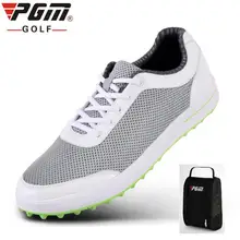 PGM Лето Туфли для гольфа Для мужчин из дышащего сетчатого материала ультра легкие спортивные Обувь фиксированной Обувь ногтей противоскольжения Гольф Спортивная обувь с обувь сумки