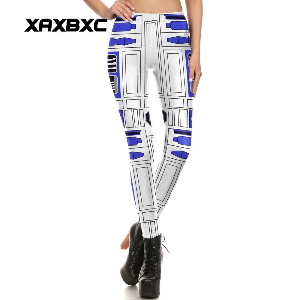 

New 1702 Sexy Girl leggins Movie Star Wars R2 D2 Droid Printed Polyester Elastic Slim Fit Fitness Women Leggings Pants Trousers