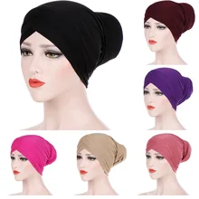 Женская одноцветная Шапка-тюрбан с длинным хвостом мешковатая шапка для волос HATQD0045