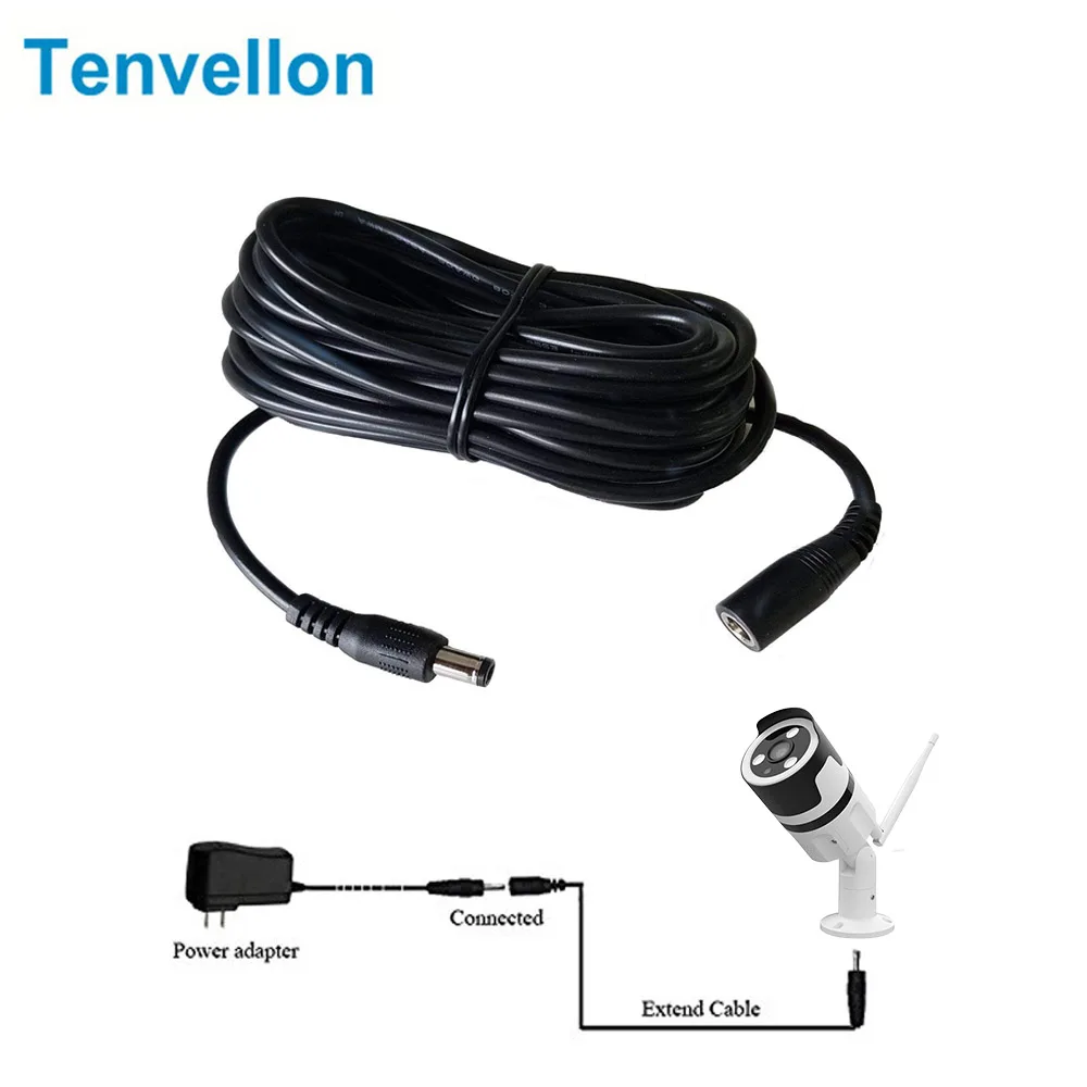 

Tenvellon Outdoor Camera 3 Meter extend Power Cable extension Cable 5.5MM Power Adapter extend cable For CCTV Cameras