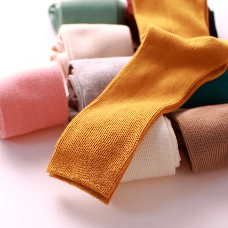 2019 Women Socks Spring 1 Pair Long Socks School Style Cotton Solid Color Women Fashion Fresh COTTON Socks For Women Korean