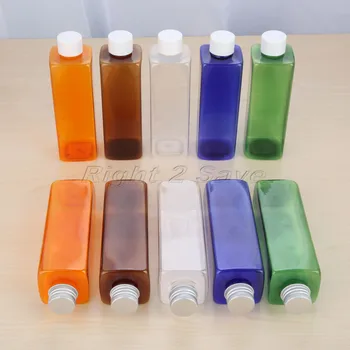 

Plastic Square shaped Bottle 250ML Inner Cover Cosmetic Containers Travel Portable Cream Shower Lotion Refillable Makeup Tool