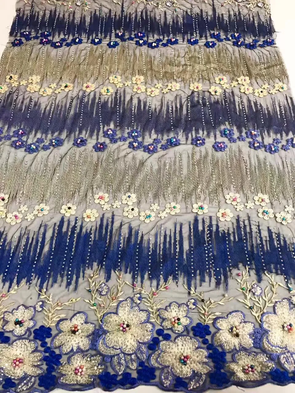 

African Laces Fabrics Embroidered nigerian Guipure French Lace Fabric High-quality 2017 African French Net Lace Fabric J1357A