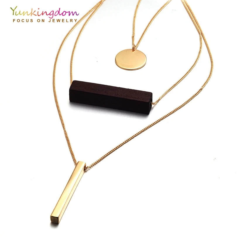 

Fashion Bohemian Wooden Choker Necklace for Women Geometric Vintage Long Square Beads Necklaces & Pendant Jewelry