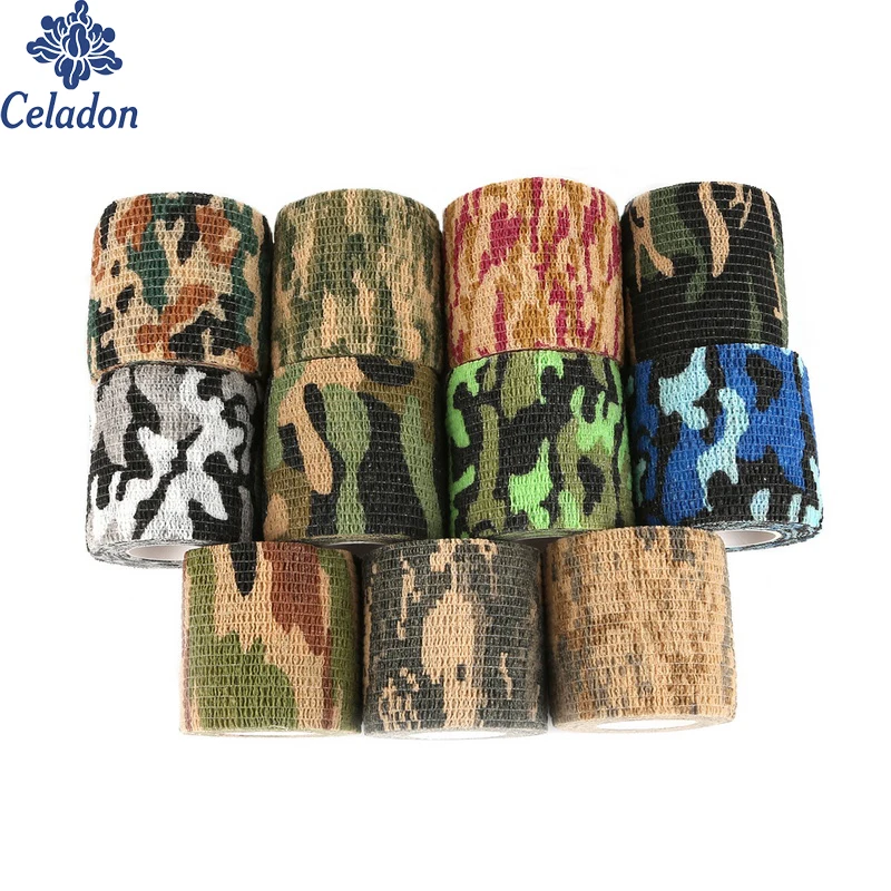 1 Roll Pick Colors Adhesive Duct Tape Flexibility Camouflage Waterproof Hunting Camping Stealth Wraps Military Bandage | Дом и сад
