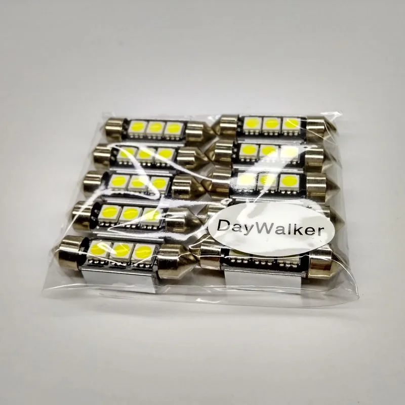 

10x Super bright LED Canbus no error License Plate Light 3 SMD 5050 LED Car Interior Dome Lamp Reading Bulb White DC 12V