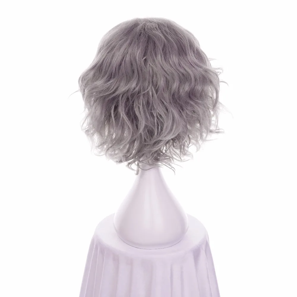 Synthetic Wig 35cm Monte Cristo Edmond Fate Grand Order FGO Avenger Grey Curly Cosplay Wig Halloween Costume