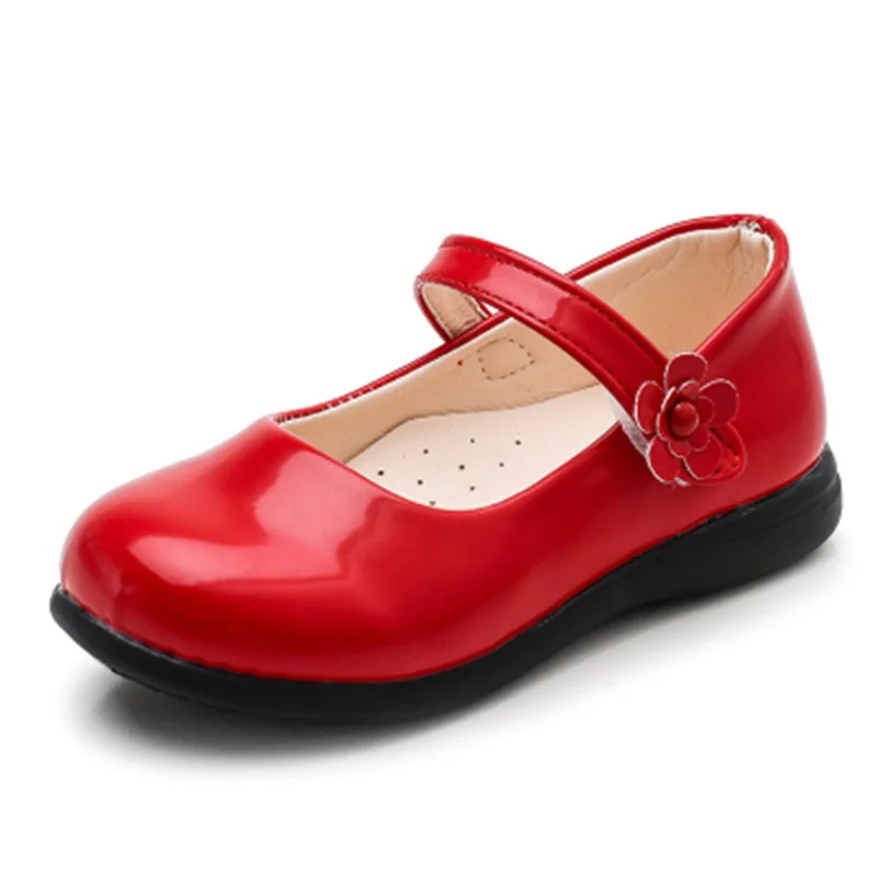Spring New Childrens girls shoes leather shoes mary jane shoes girls flats oxford shoes girls sandals girls high heel shoes black student Leather shoes Girls Kids School Shoes Black Red White 3 4 5 6 7 8 9 10 15Year