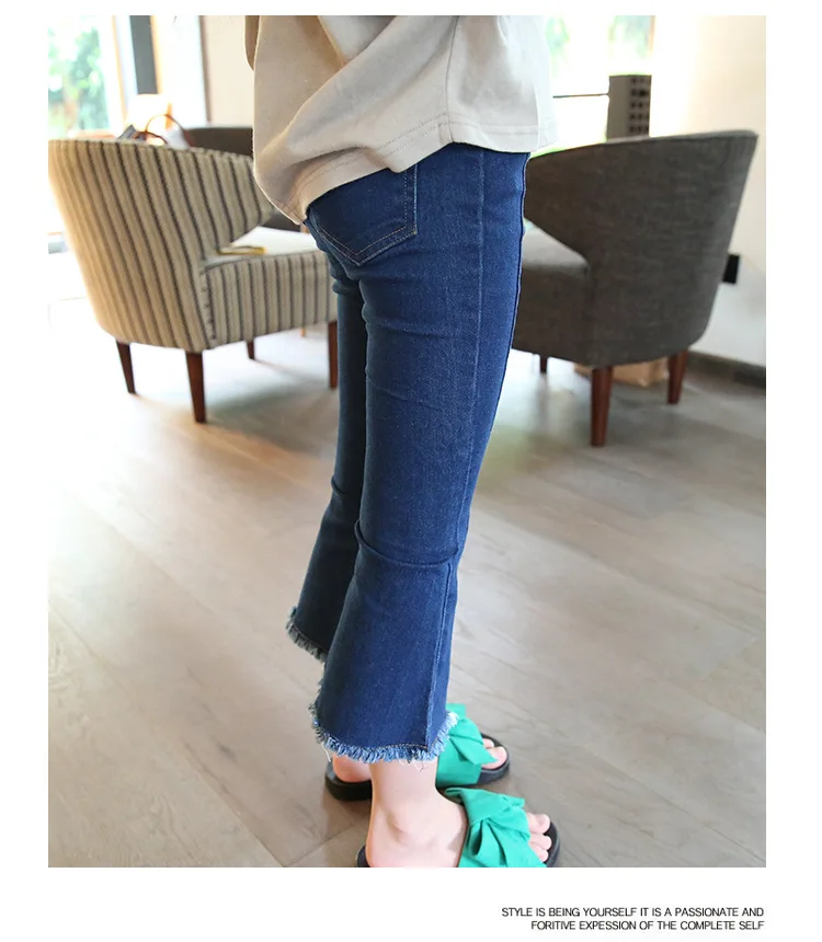Kindstraum/ г. новые детские джинсы с вырезами для ботинок джинсовые штаны наивысшего качества для девочек Однотонные модные брюки для детей RC1465