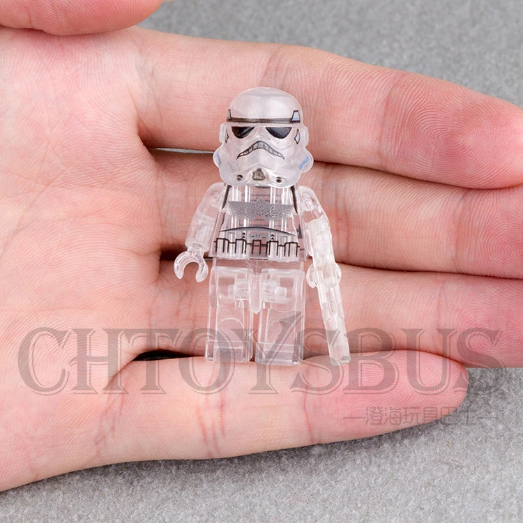 

Single Sale 1pcs STAR WARS Crystal Transparent Clone Trooper The Force Awakens Minifigures Assemble Building Blocks Kids Toys