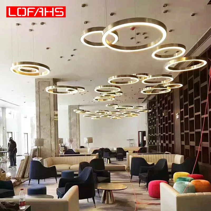 Современная светодиодная люстра LOFAHS роскошные большие круглые лампы для
