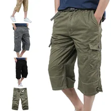 Летние свободные стрейч с большой талией повседневные мужские брюки с несколькими карманами 5 брюки комбинезоны 7,1