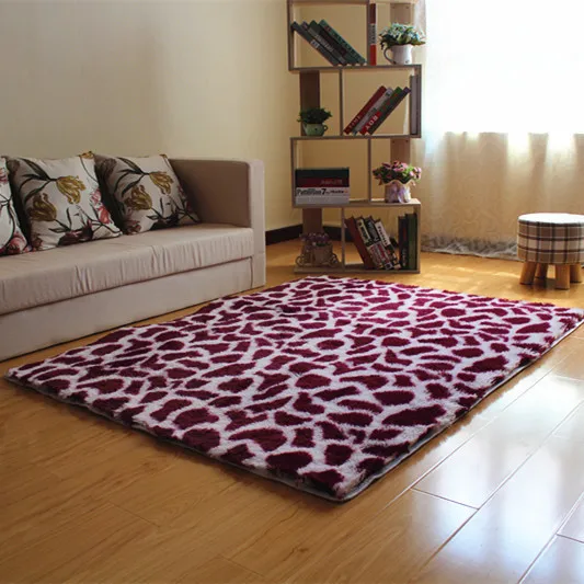 RFWCAK Korean Printing Long haired Rug Carpets For Living Room Bedroom