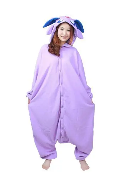 Кигуруми для взрослых Аниме фиолетовый Espeon Onesie Косплей Костюм унисекс мультфильм Umbreon пижамы вечерние для мужчин и женщин