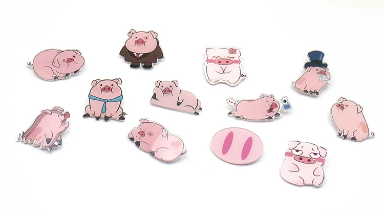 Nengdou Y78 значки животных для одежды свинья значок kawaii значок из мультфильма на рюкзаке акриловые Значки для передачи harajuku аксессуары