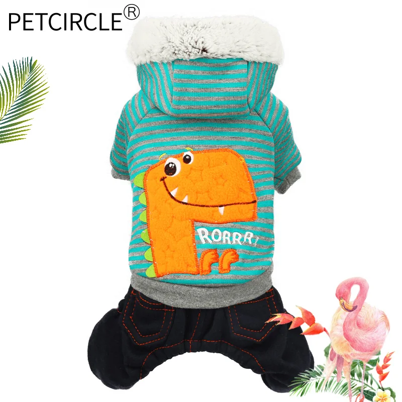 

PETCIRCLE Pet Clothes Puppy Dog Clothes Teddy French Bulldog Autumn Winter Cat Clothes The Number Dinosaur Four-legged Clothes