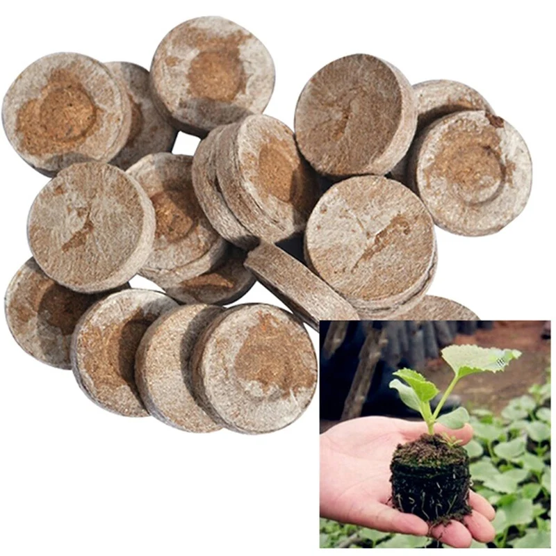 

6/15 pcs Peat Pellets Seed Starting Plugs Seeds Starter Pallet Nutrient Substance Medium Seedling Soil Block