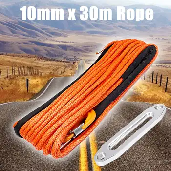 

100ft 10mm Synthetic Strand Winch Rope Hawse Hook Road Self Recovery Rigging Off-road Uhmwpe Synthetic Towing Winch Rope Tool