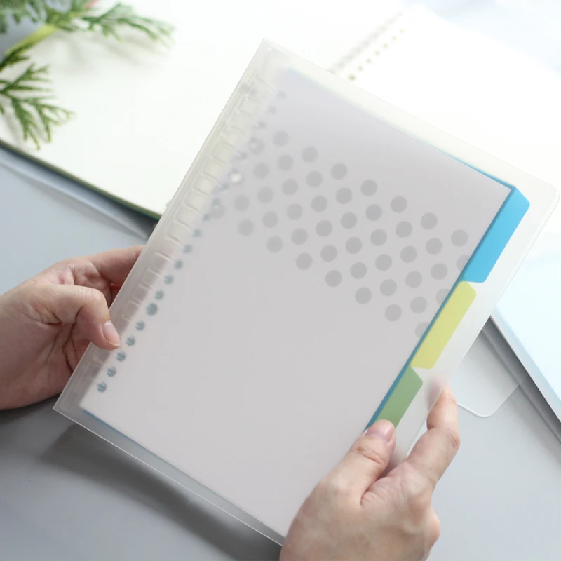 

A4/B5/A5 PP Cover Grid Notebook With Index Pages Bandage Planner Agenda Organizer Colourful Book