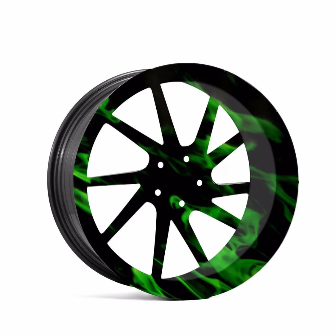 New 150Cm Green Fire Hydrographic Water Transfer Film Hydro Dipping Print Car
