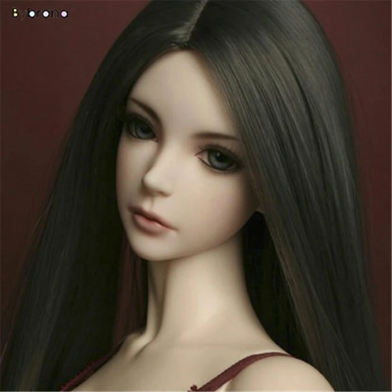 Buy Bybrana 1 3 1 4 1 6 1 8 Bjd Wig High Temperature Long Black Straight Bjd hair MSD SD Yosd For BJD Doll