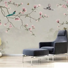 Beibehang индивидуальные гостиная диван фон стены 3d обои ручной росписью Магнолия обои птица для обои для детской комнаты