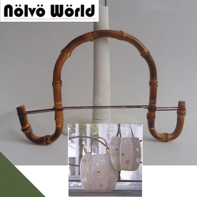 5 pairs=10 pieces,20X13cm Natural bamboo effect bag handles for making