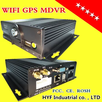 

Remote wireless positioning on-board video recorder double SD card 4 channels on-board monitoring host GPS WIFI MDVR