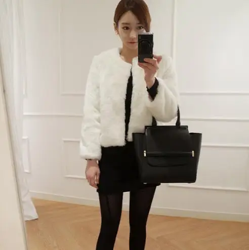 

New 2019 Winter Women's Faux Fur Jacket Artificial Fur Overcoat Furry Coat Femme Plus Size Warm Fake Fur Outwear Z157