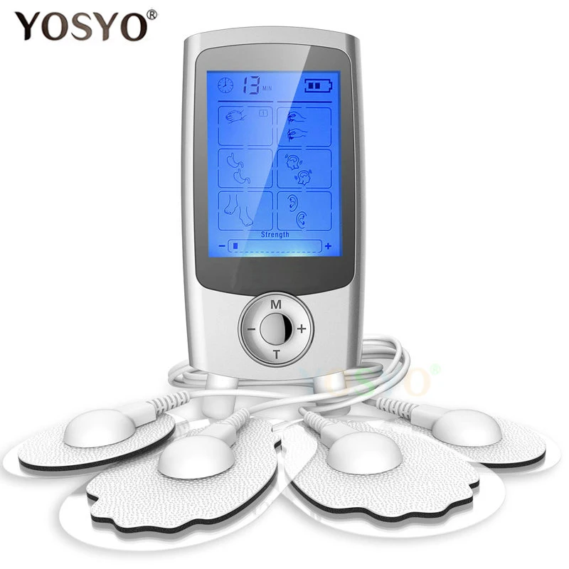 

EMS Muscle Stimulator Massager Trainer Dual Channel Output Electrical Nerve Digital Therapy Physiotherapy TENS Pain Relief Pad
