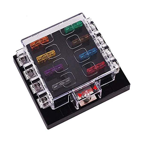 

Universal 8 Way Circuit Automotive Blade Fuse Box Block Holder Car Boat Marine