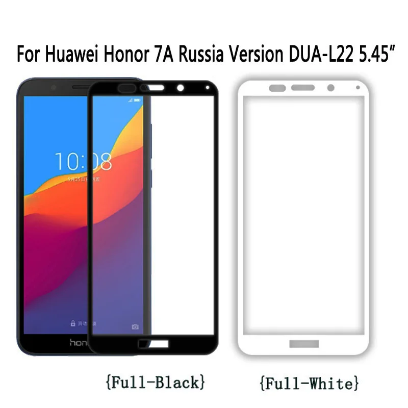 

2.5D Full Cover for Huawei Honor 7A 5.45" Tempered Glass Film for Honor 7A DUA-L22 Russian Version Screen Protector on Honor 7A