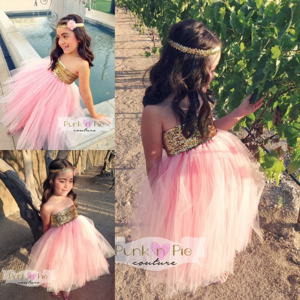 Buy Pink and Gold Flower Girl Dresses for Weddings