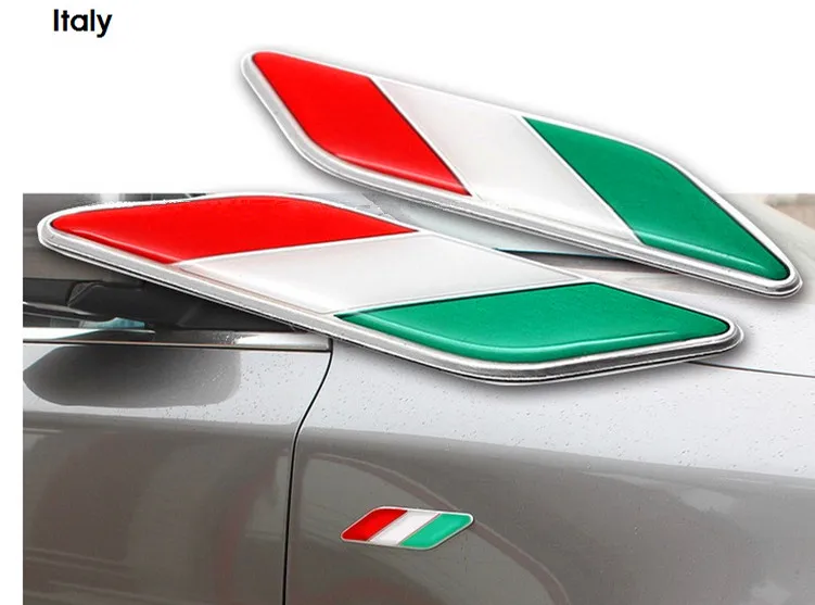 Высокое качество 2 шт. итальянский флаг эмблема значок Подходит для Alfa Romeo FIAT Maserati
