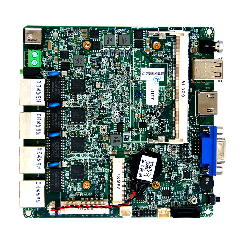2 * I211AT Gigabit Ethernet безвентиляторная Промышленная материнская плата для ноутбука с