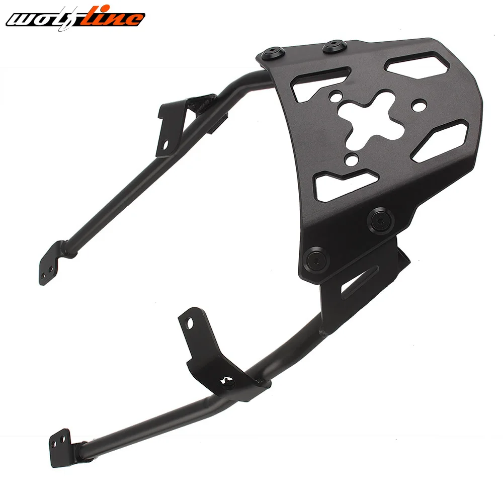 

Motorcycle Black Luggage Top Mount Rear Rack Carrier Fender Support w/Hardware 2016-2017 Honda NC700X NC750X NC 700X 750X 16-17