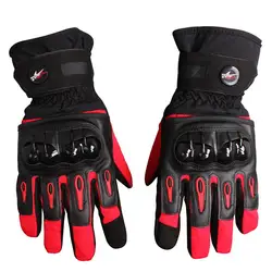 Guantes moto luvas da moto cicleta Зимние непромокаемые теплые кожаные перчатки с сенсорным экраном на открытом воздухе мото rcycle Мото Кросс гоночные