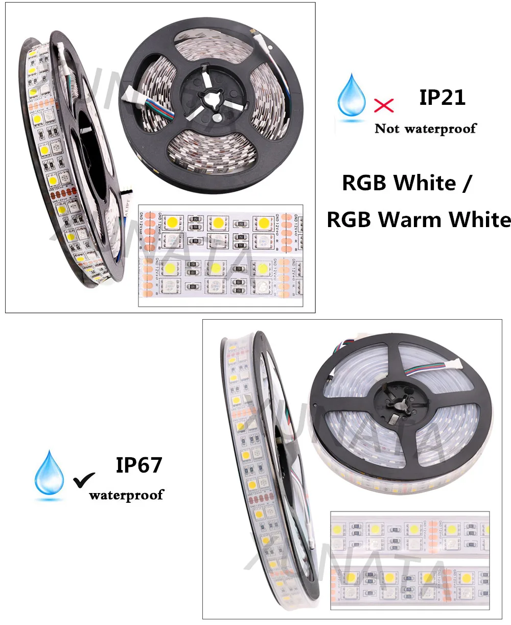 5050 Светодиодная лента Водонепроницаемая 12 В 24 в RGB RGBW RGBWW светодиодный светильник 60 Светодиодный s/m 120 светодиодный s/m гибкая лента светодиодный светильник 5 м